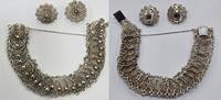 Silberschmuck 925er Silber vintage Filigranes Silberset, 2 teilig, Ohrringe, Armband Ohrclips 835er Silber Set -