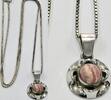 Silberschmuck 925er Silber vintage 925er Silber kette mit Rhodochrosit Anhänger -