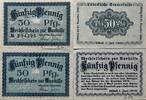 Deutschland, Deutsches Reich 2 x 50 Pfennig 2 x Notgeldschein, Stadt Lübeck -