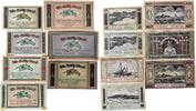 Deutschland, Deutsches Reich 2 x 1, 1 x 2 Mk. 2 x 20, 50, 75 Pfennig 7 x Notgeldschein, Oland, Hallig, Schleswig-Holstein -