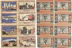 2 x 25, 2 x 50, 2 x 75, 2 x 100 Pfennig 1923 Deutschland, Deutsches Reich 8 x Notgeldschein, Stadt Bremen, Deutsche Amerika-Woche I bis I-