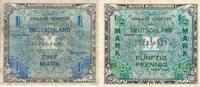 3. Reich, Deutschland, Alliierte Besatzung 1 Mark Besatzungsgeld UdSSR-Druck ohne Geheimzeichen F, KN 9 stellig -