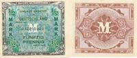 1/2 Mark Besatzungsgeld 1944 3. Reich, Deutschland, Alliierte Besatzung US-Druck mit Geheimzeichen F, KN 9 stellig unc-