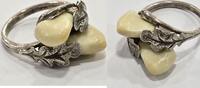 Silberschmuck 835er Silber Antik Silberring Grandelring Ring 835 er Silber Grandel Hirschgrandeln -