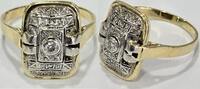 Goldschmuck bicolor 14K 585 er Gold Ring mit Brillant, Brillantring Goldring vintage -