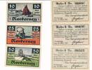 Deutsches Reich Deutschland 10, 25, 50 Pfennig Großgeldschein, Gemeinde Norderney, Schleswig-Holstein -