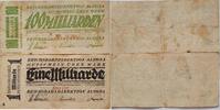 Deutschland Deutsches Reich 1, 100 Milliarden Mark Großnotgeld, Reichsbahndirektion Altona, Hamburg, Serie E, CA, 2 Stück lot -