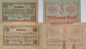 Deutschland Deutsches Reich 2* 3 Millionen Mark Großnotgeld, Reichsbahndirektion Dresden, Sachsen, Reihe C, E, 2 Stück lot -