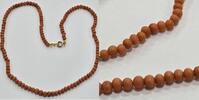 Korallenschmuck Koralle Kette Korallencollier Korallenkette Collier, L: 46 cm -