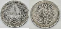 Kaiserreich Deutsches 1 Mark Silbermünze, kleiner Adler -