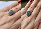 Verstellbarer Silberring mit Opal-Dublette 835er Silber Silberschmuck -
