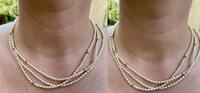 Dreigliede Perlenkette mit Goldschließe Goldschmuck -