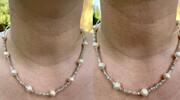 Steinkette mit Perlen Silber Schließe Sterling Silber Silberschmuck -