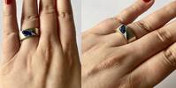 Silberring mit blauem Stein 925er Sterling Silber Silberschmuck -