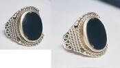 Silberschmuck 925er Silber Schwarzer ONYX Silberring -