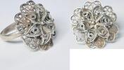 Silberschmuck 925er Silber Sterling Silver Floral Filigree Ring -