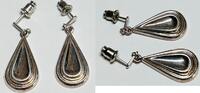 Silberschmuck 925er Silber Silberne tropfenförmige Ohrringe -