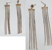 Silberschmuck 925er Silber Schmale Creolen mit Fransenanhänger Silber Ohrringe -