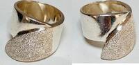 Silberschmuck 925er Silber Vintage Goldfarbener Silberring -