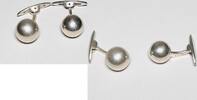 Silberschmuck 835er Silber Runde Silber Manschettenknöpfe -