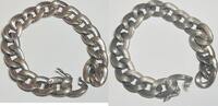 Silberschmuck 835er Silber Königskette 4kant Silber Armband, Silber Clip Verschluss Armband -