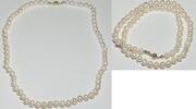 Perlen Schmuck Akoya Perlen Kette, 585er Gold Verschluss -