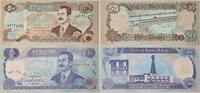 Irak 50, 100 Dinar Banknote 2 Stück -