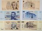 Israel 10 Shekel, 50 Sheqalim, 5 Lirot Banknote 3 Stück -