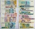 Brasilien 50, 100, 500 Cruzados,200 Cruzeiros 1, 50 Cruzados Banknote 6 Stück, 1 Cruzado Novo(overprint 1000 Cruzados) -