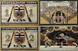 Deutschland, Deutsches Reich 1,2 Mark 2 x Notgeldschein, Stadtsoldaten-Corps , Stadt Bonn -