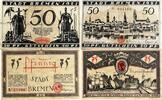 Deutschland, Deutsches Reich 50, 75 Pfennig 2 x Notgeldschein, Stadt Bremen -