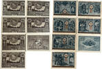 Deutschland, Deutsches Reich 10, 2 x 25, 2 x 50, 2 x 75 Pfennig 7 x Notgeldschein, Stadt Bürgel -