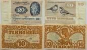 Dänemark 10, 20 Kroner Banknote 2 Stück -
