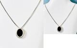 Silberschmuck 925er Silber Silber Halskette mit schwarzen Anhänger -