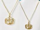 Silberschmuck 925er Silber Vergoldete Silberhalskette mit ägyptischem Anhänger -