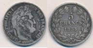 Frankreich 5 Francs Louis Philippe I.,Prägung BB ( Strassburg ) -