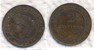 Frankreich 2 Centimes 1882 A Cereskopf, Prägung A Paris Cérès III REPUBLIC vorzüglich