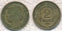 Frankreich 2 Francs 1933 TYPE MORLON, Grosse 2 sehr schön