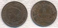 Frankreich 5 Centimes 1896 Cereskopf, Prägung A Paris Cérès III REPUBLIC vorzüglich
