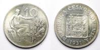 Tschechoslowakei 10 Kronen Tschechoslowakei, 10 Kronen 1928, Gedenkmünze Tomas G. Masaryk
