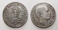 Italien 5 Lire Italien, Umberto I 5 Lire 1879 * Gegenstempel * Countermark * Shopmark *