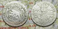 Schweiz 20 Kreuzer Kanton Bern, seltene Variante mit schraffiertem Wappen