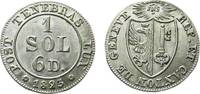 Schweiz 1 Sol / 6 Deniers Schweiz, Genf 1 Sol / 6 Deniers 1825 unz