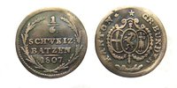Schweiz 1/6 Batzen Schweiz, Graubünden Kanton 1/6 Batzen 1807 ss