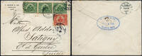 Briefmarken Haiti Brief MiF 5 C Gonaives Port-au-Prince Paris Satigny Schweiz / 55 -