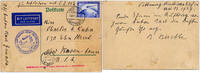 2 RM 1929 Briefmarken Zeppelin Dt. Reich Amerikafahrt Abbruchstempel EF   USA Si 26 A / 2479 