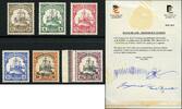 Briefmarken DOA Mafia Brit. Besetzung Michel 1 b - 5 b + 7 b M€ 3400 Foto-Attest PE/354 -