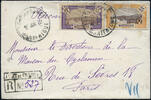 Briefmarken Martinique Reko-Brief MiF Vulkan Landschaft Hafen Paris Frankreich / 822 -