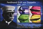 Briefmarken Curacao Ferdinand Graf von Zeppelin Luftschiffe Airships ** MNH -