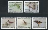 Briefmarken Dominikanische Republik 1979 Vögel Birds Tiere Sittich Tangare 1243-1247 MNH -